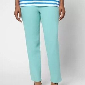 Denim & Co Petite 12 Gulf Blue Classic Stretch Colored Crop Ankle Jeans A687857